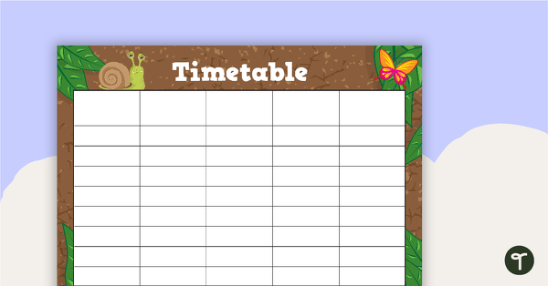 Go to Minibeasts - Weekly Timetable teaching resource
