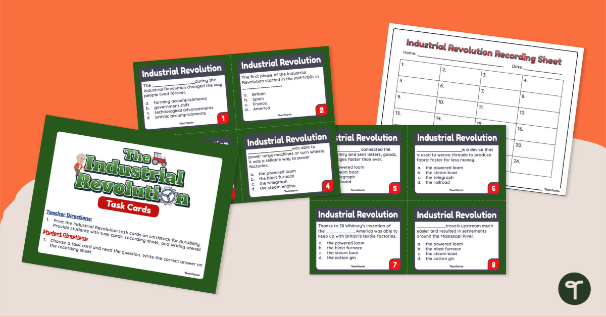 Industrial Revolution Task Cards teaching resource