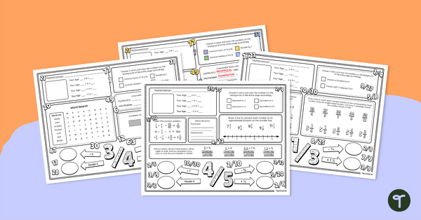 Go to Operations with Fractions – Math Mats teaching resource