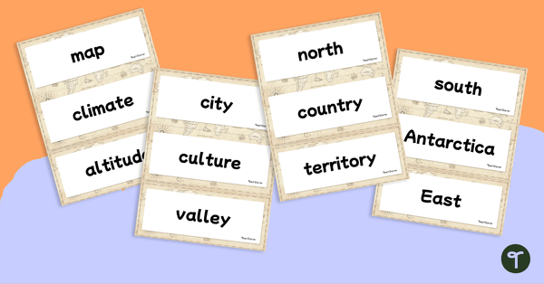 Go to World Geography – Vocabulary Word Wall teaching resource