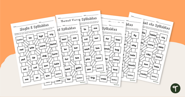 Go to Syllable Type Mazes - Worksheets teaching resource