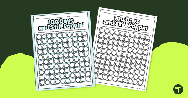 Go to 100 Days and Still Poppin! Counting to 100 Worksheet teaching resource