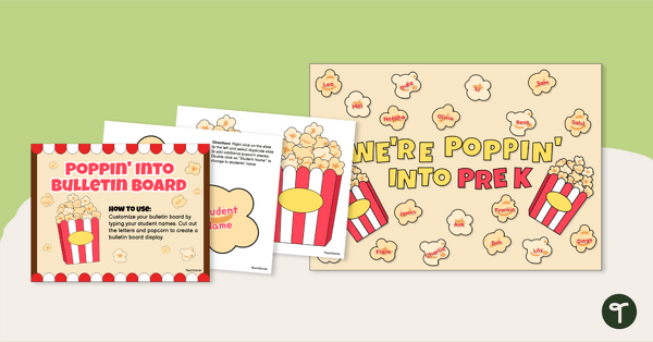 Poppin' Into a New Year! Back to School Bulletin Board Kit teaching resource