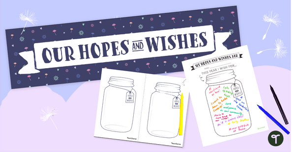 Go to Our Hopes and Wishes - New Year Bulletin Board Display teaching resource