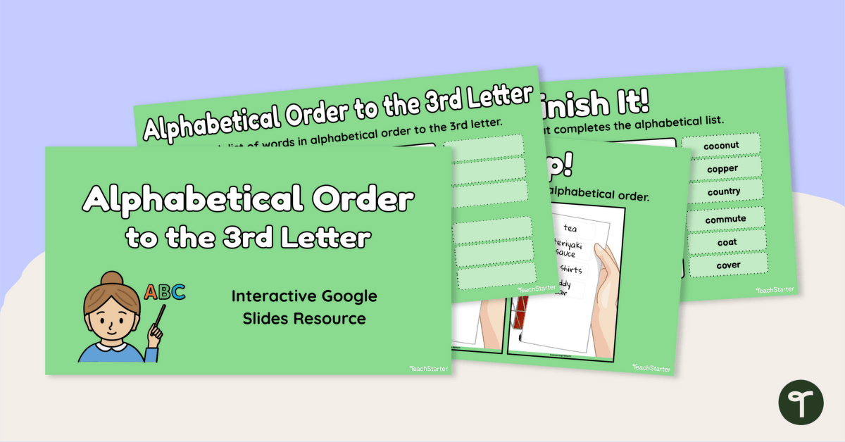 Alphabetical Order to the 3rd Letter - Interactive Activity teaching resource