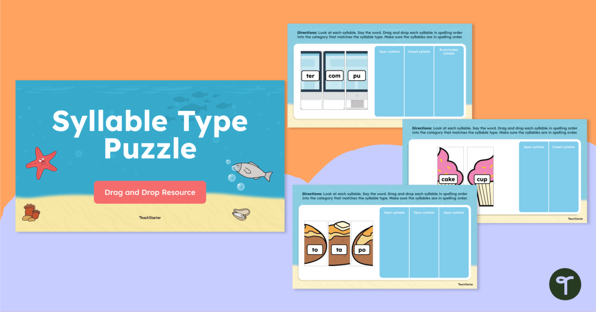 Syllable Type Puzzles - Interactive Activity teaching resource