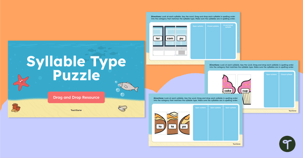 Go to Syllable Type Puzzles - Interactive Activity teaching resource