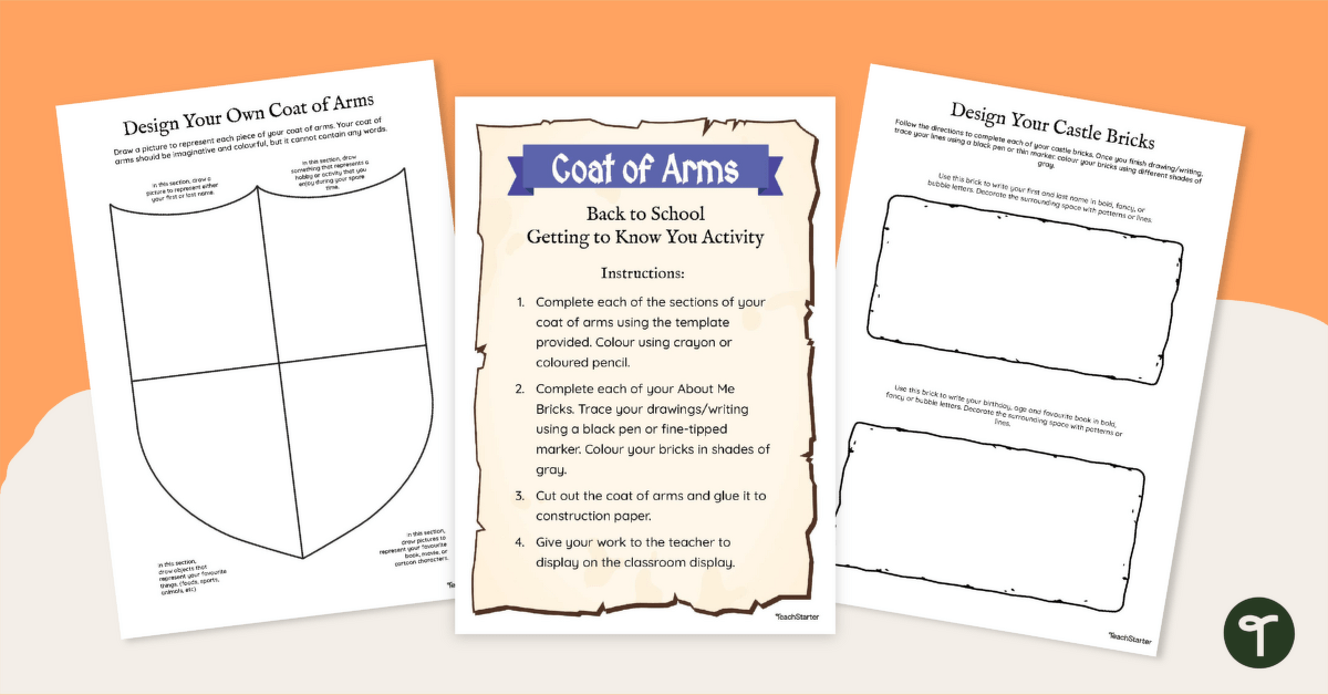 Coat of Arms - Getting to Know You Back to School Activity teaching resource