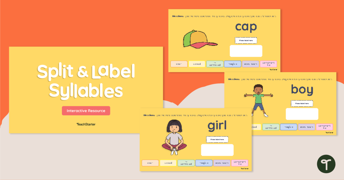 Split and Label Syllables - Interactive Activity teaching resource