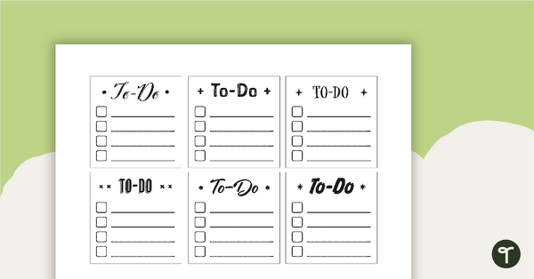 Sticky Notes Template – To-Do Lists teaching resource