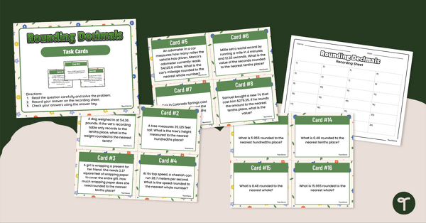 Go to Rounding Decimals – Task Cards teaching resource