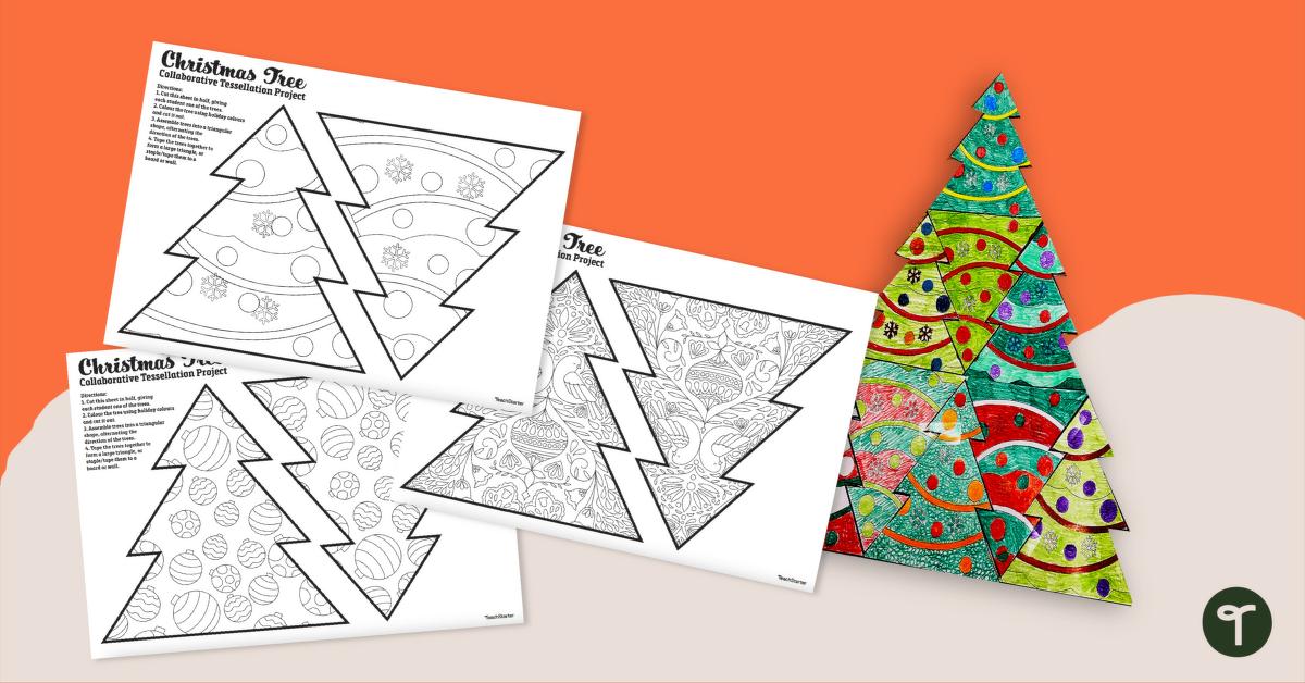 Tessellation Christmas Tree - Printable Project teaching resource