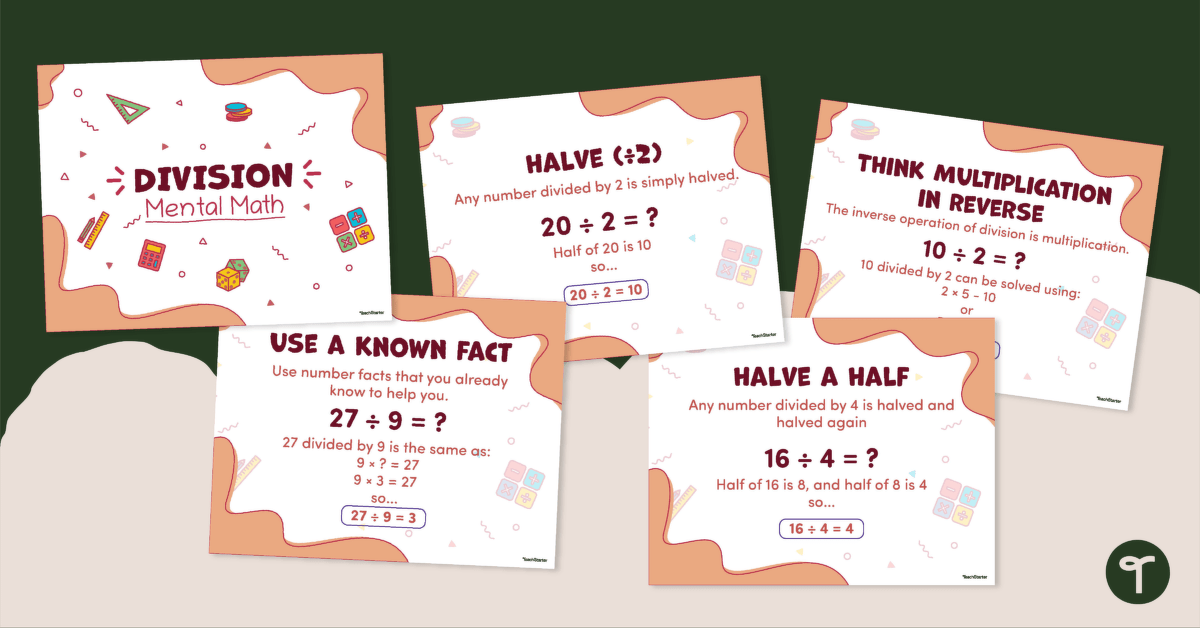 Mental Math Division Posters teaching resource