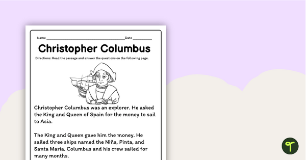 Go to Christopher Columbus Reading Passage - Lower Elementary teaching resource