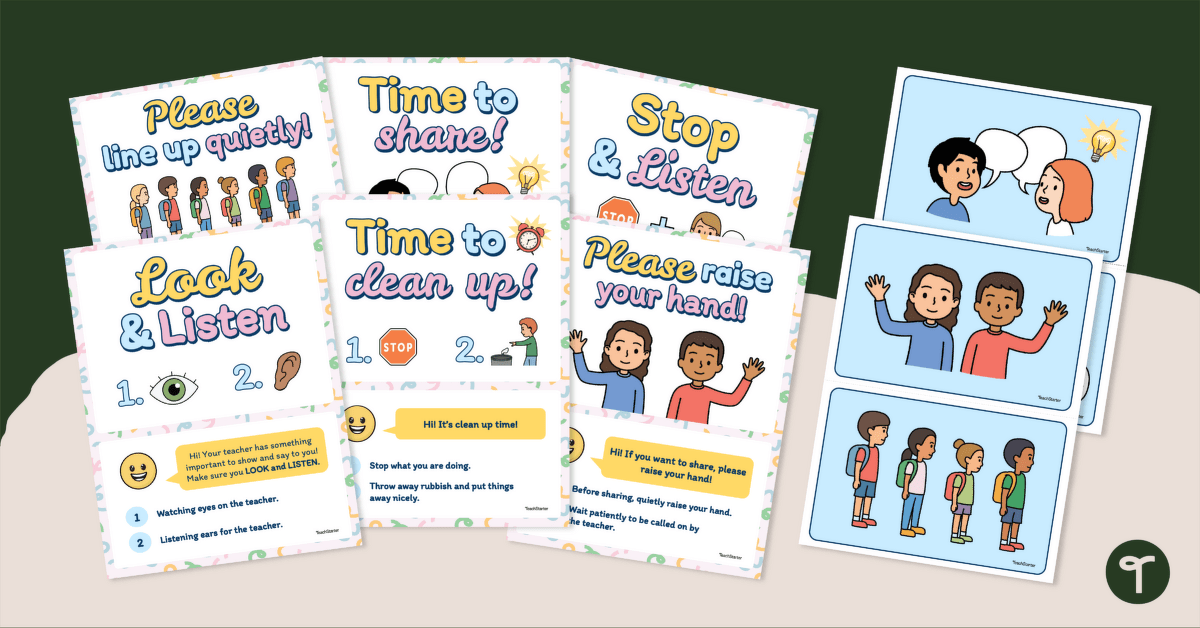 Classroom Expectations - Behavioral Visual Support Posters teaching resource