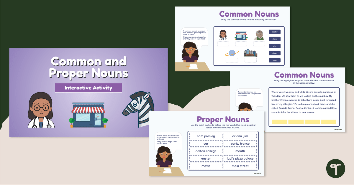 Common and Proper Nouns - Interactive Activity teaching resource