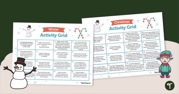 Go to Winter and Christmas Activity Grids - Student Choice Projects teaching resource