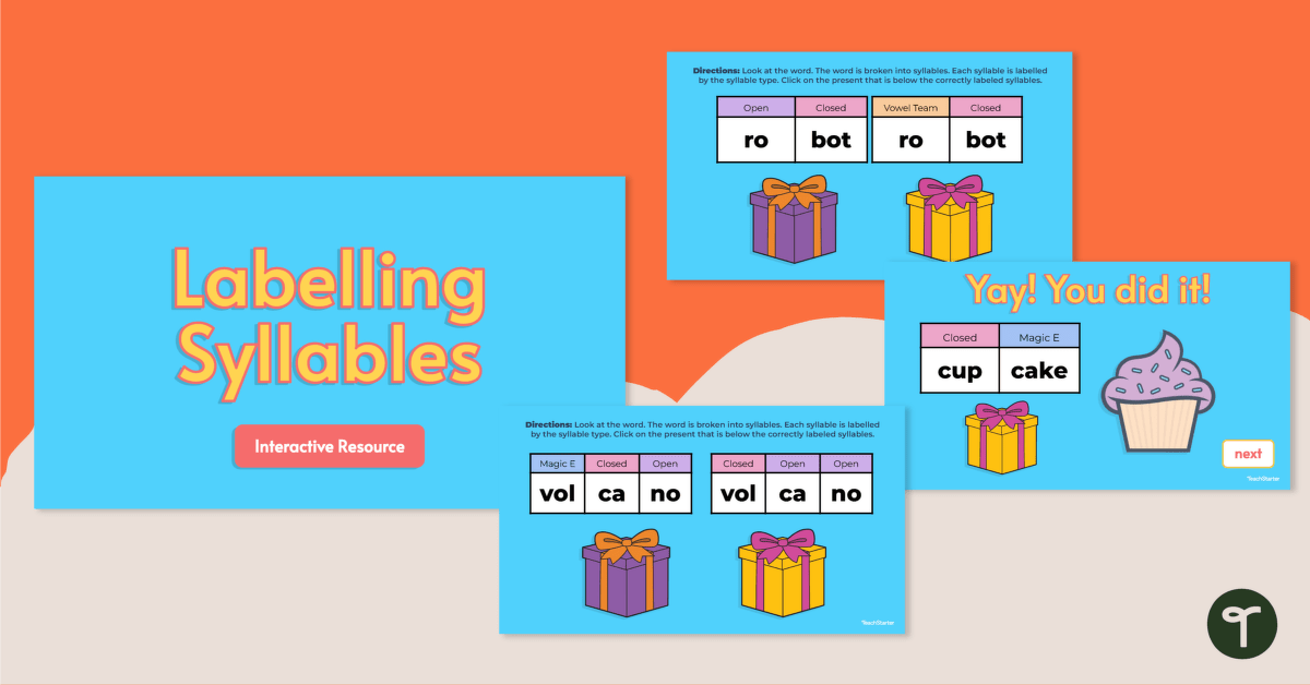 Labelling Syllables - Interactive Activity teaching resource