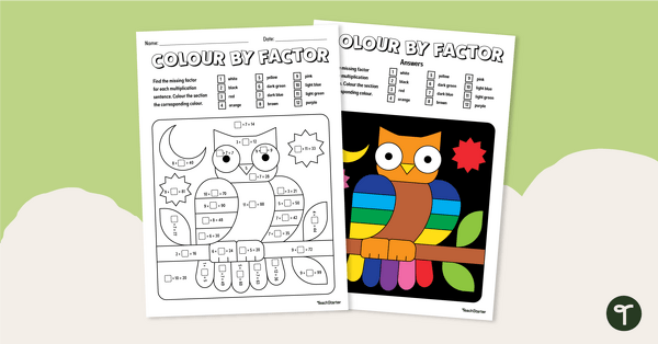 Go to Colour by Factor – Worksheet teaching resource