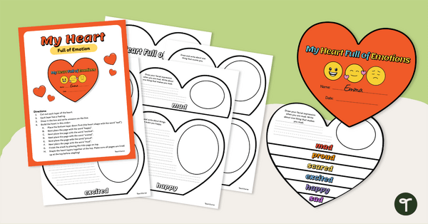 Go to About My Emotional Heart Craft- Printable SEL Activities teaching resource