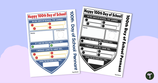 Go to Pennant Banner - 100 Day Project Template teaching resource