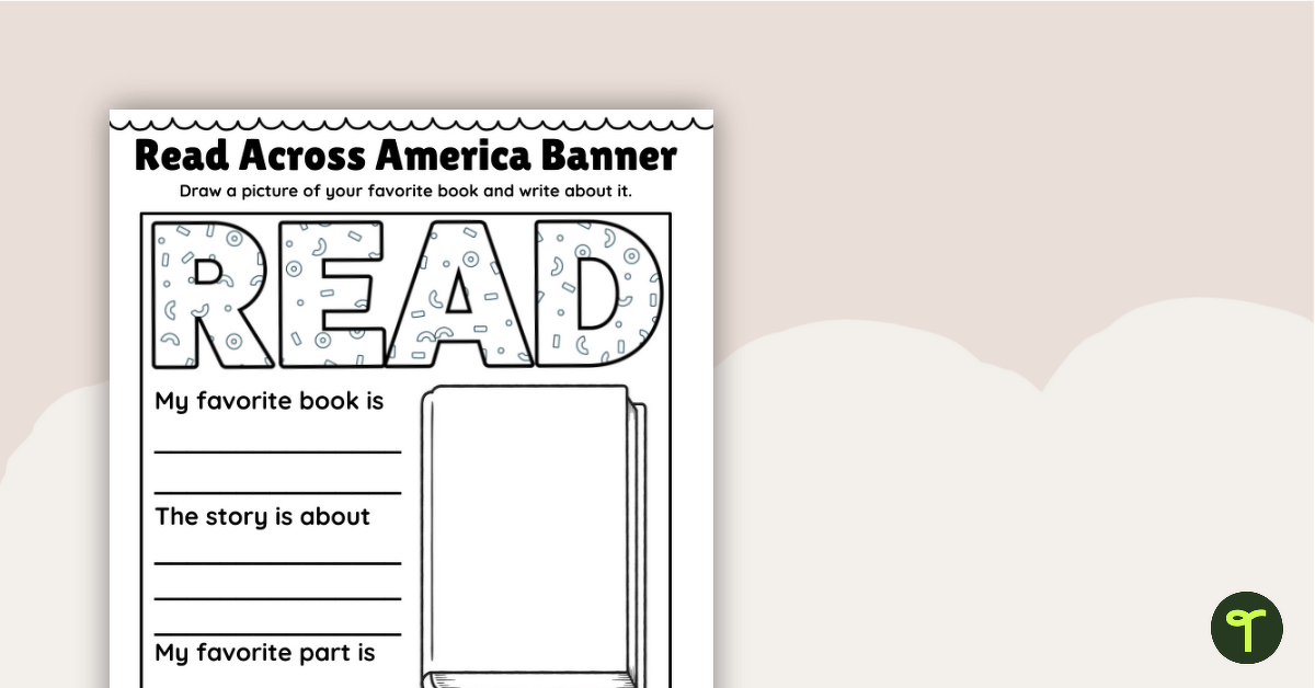 Read Across America Banner - Book Review Template teaching resource