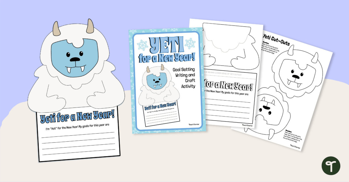 Yeti for a New Year! Writing and Craft Activity teaching resource