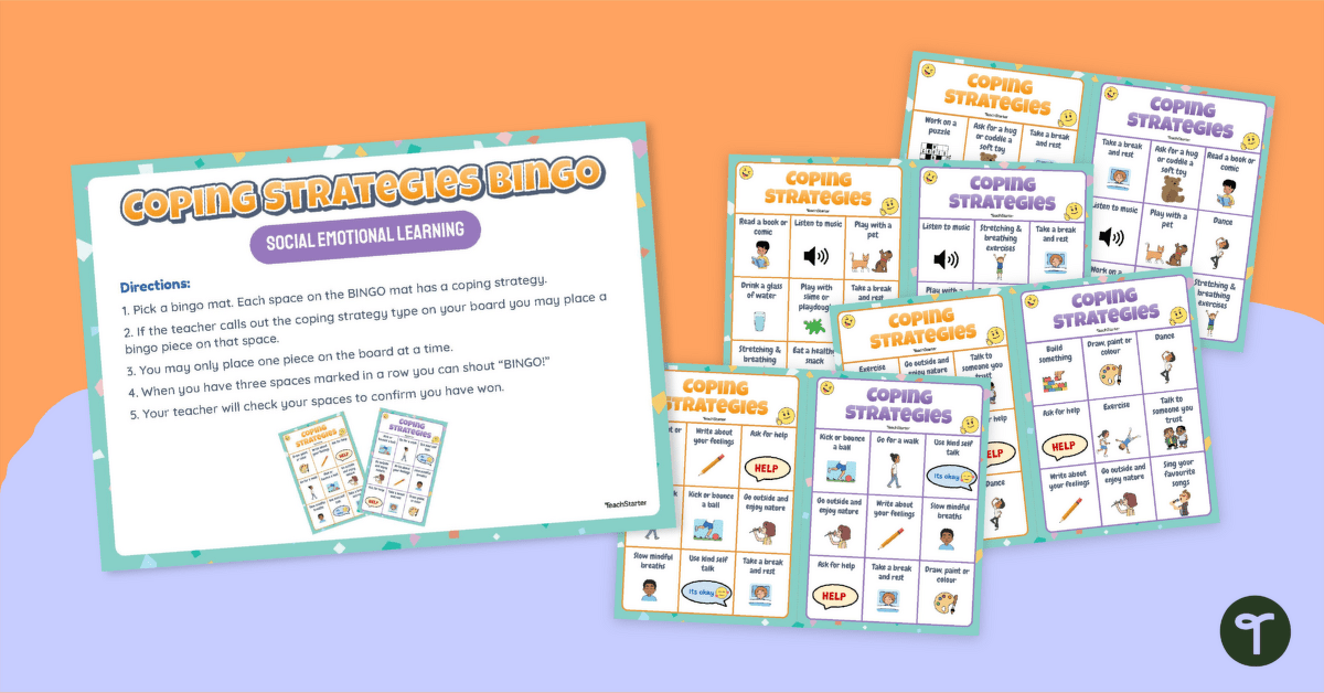 Bingo Game – Coping Skills for Kids teaching resource
