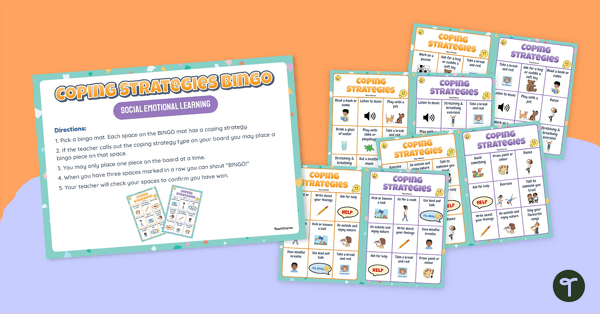 Go to Bingo Game – Coping Skills for Kids teaching resource
