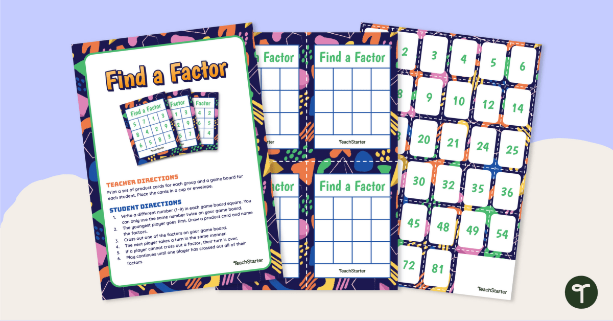 Find a Factor Game teaching resource