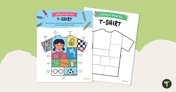 Getting to Know You T-Shirt teaching resource
