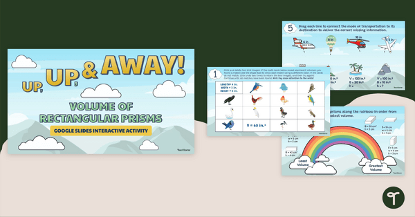 Go to Up, Up, & Away! Volume of Rectangular Prisms – Google Slides Interactive Activity teaching resource
