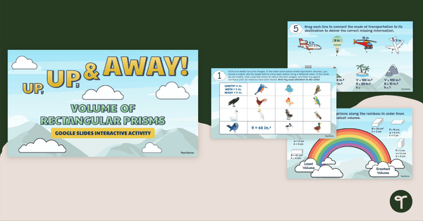 Image of Up, Up, & Away! Volume of Rectangular Prisms – Google Slides Interactive Activity