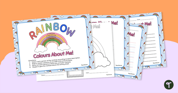 Go to All About Me Poster - Back to School Rainbow Art teaching resource
