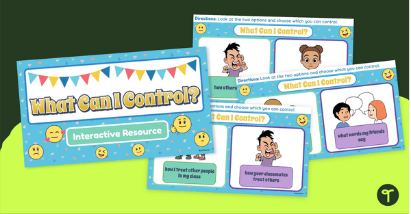 What Can I Control? Interactive Emotional Regulation Activity teaching resource