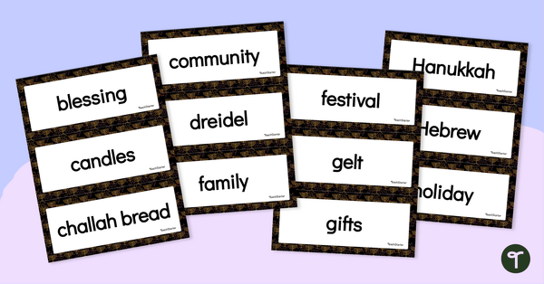 Image of Hanukkah Word Wall Vocabulary