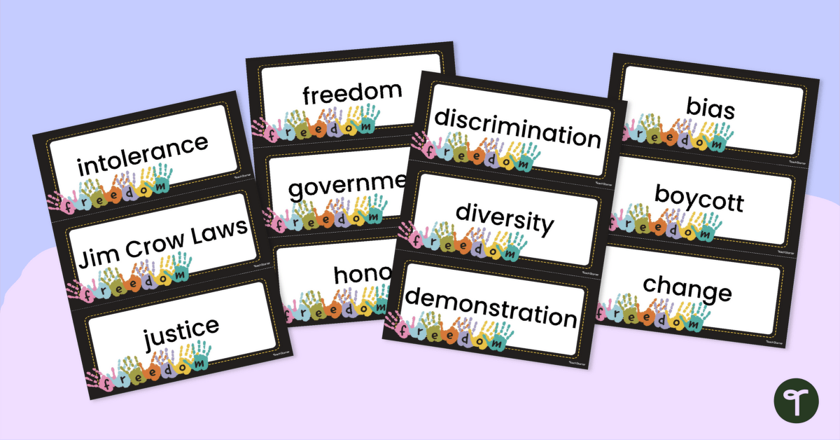 MLK Day Word Wall Vocabulary Cards teaching resource