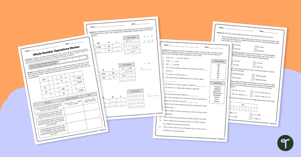 Image of Whole Number Operations Review