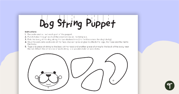 Go to Puppy Dog String Puppet Craft Template teaching resource