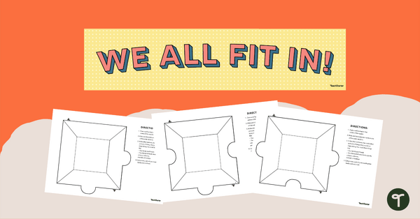 Go to We All Fit In! All About Me Classroom Display Template teaching resource