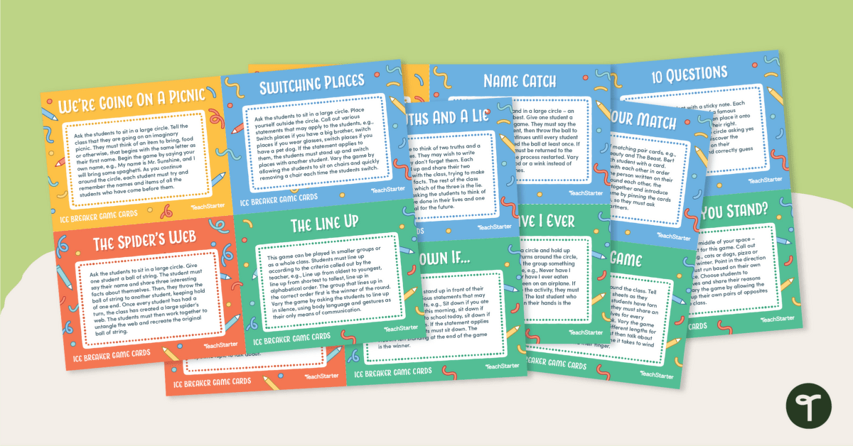 Icebreaker Games - Get to Know You Game Cards teaching resource
