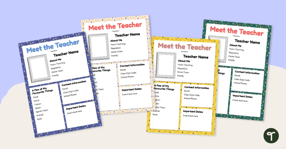 Meet The Teacher Letter - Editable Version teaching resource