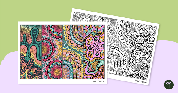 Image of Mindfulness Bookmarks to Colour