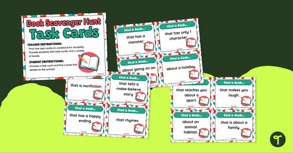 Go to Book Scavenger Hunt Task Cards teaching resource