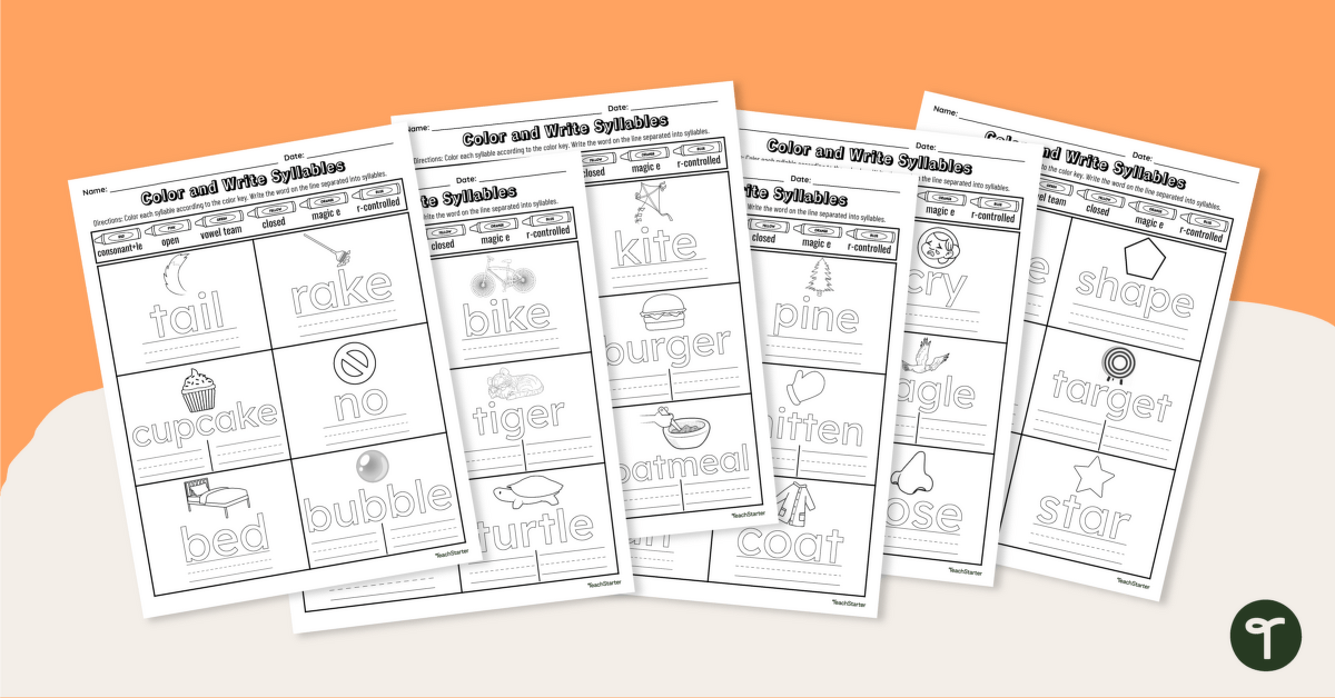 Identifying Syllable Types - Worksheets teaching resource