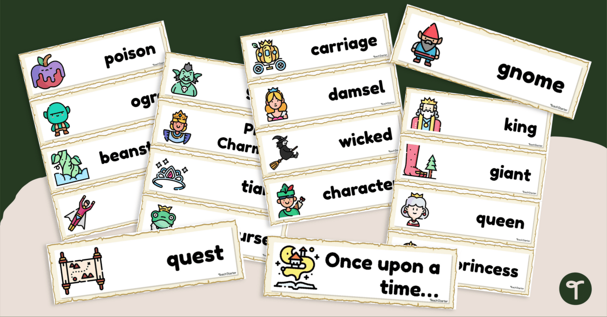 Fractured Fairy Tales Word Wall Vocabulary teaching resource
