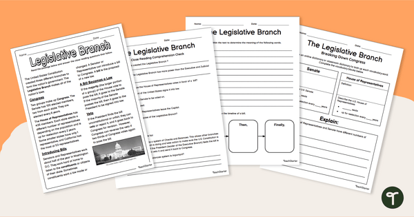 Go to Powers of the Legislative Branch Comprehension Pack teaching resource