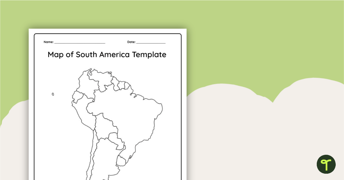 Blank Map of South America teaching resource