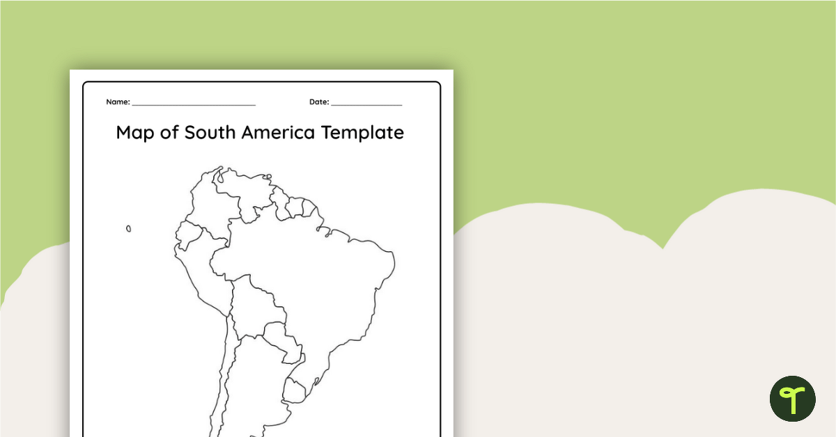 White Printable Maps Of South America