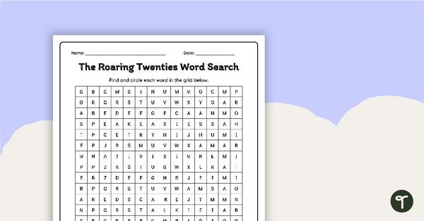 Go to Roaring Twenties Word Search teaching resource